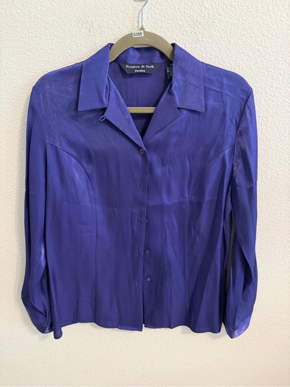 Preston & York Deep Purple Satin Button-Down Shirt